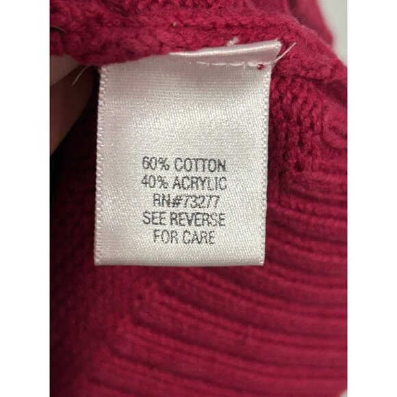 Sonoma Life Style Full Zip Cardigan Sweater Red Plus Sz 2X Snowflakes Holiday - Picture 6 of 10